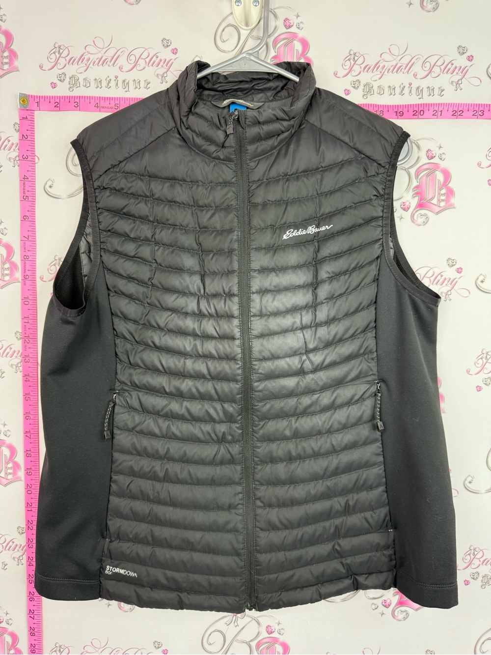 Eddie Bauer vest Black Quilted StormDown Hybrid Vest